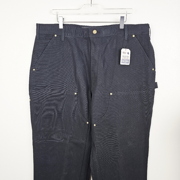 Carhartt Black Loose Fit Firm Duck Double-Front Utility Work Pant NWT 40x30 - Picture 5 of 12